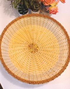 New Round Wire Basket With Gold Edge