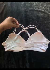 White padded Bra with Strappy Back