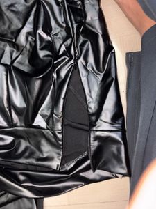 Black Faux Leather Mini Skirt