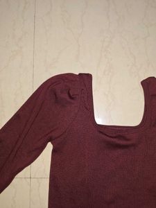 Burgundy Long Sleeve Top