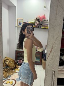 Cute Yellow Cropped Tank Top