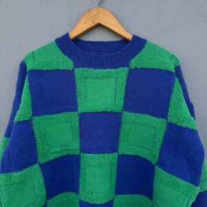 Checkered Knit Sweater