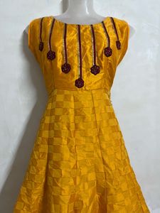Pintresty Vibrant Yellow Ethnic Gown