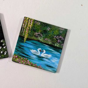 Mini Handmade Swan Painting