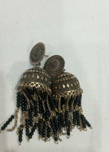 Boho Ethnic Jhumka Earrings &amp; Bracelet Set