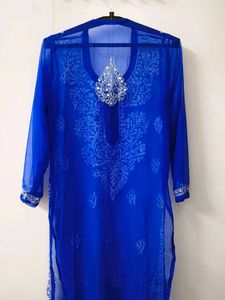Blue Embroidered Kurta
