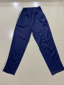 Navy Track Pants with White Stripe