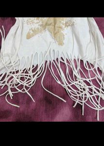 White Fringe Star Tank Top