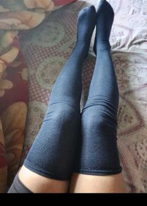 Cozy Blue Knee-High Socks