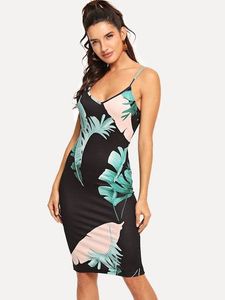 Tropical Print Bodycon Dress Size S