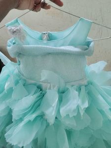 Aqua Ruffle Party Dress