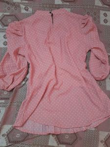 Chic Pink Polka Dot Blouse