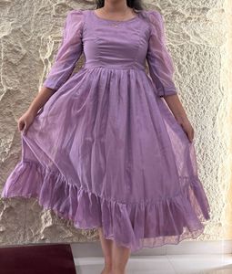 Lavender Ruffled Organza Dress