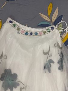 Stunning White Floral Lehenga Choli