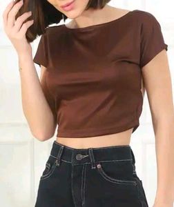 Stylish Brown Backless Top