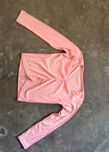 Pink Ribbed Cropped Cardigan top