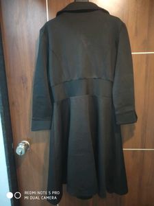 Classic Black Collared Coat Dress