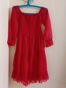 Red Polka Dot Midi Dress
