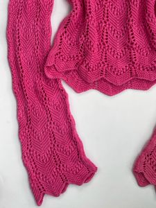 Chic Pink Crochet Knit Top