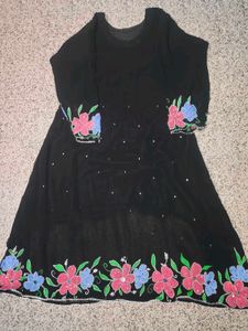 Elegant Black Floral Gown