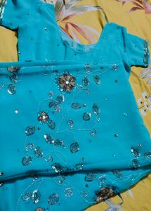 Heavy Bridal Embroidered Stone Work Saree