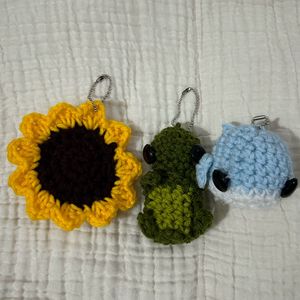 Crocheted Keychain Charms Set handmade