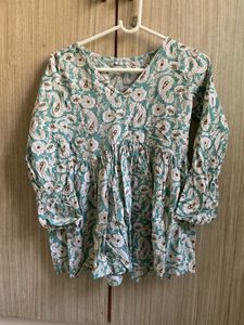 Elegant Teal Paisley Print Kurta