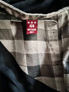 Stylish Black Kurta with Checkered Sleeves