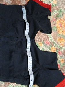 Black Blouse with Red Trim