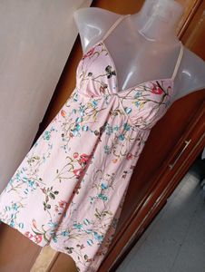 Pink Floral Mini Dress