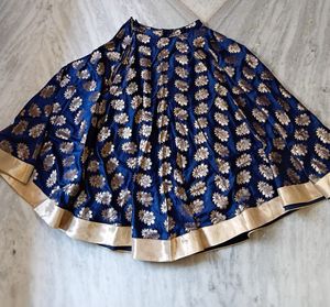 Blue Brocade Lehenga Choli Set