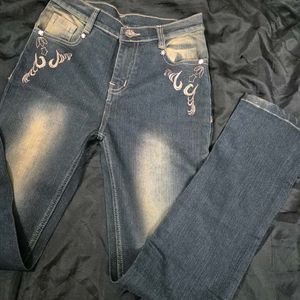 low waist slim Embellished Denim Jeans  y2k