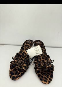 ZARA Leopard Print Slide Sandals