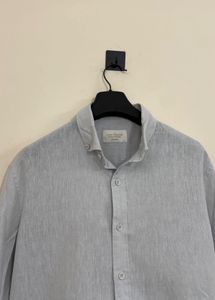 Light Grey Linen Blend Shirt