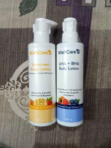 WishCare Body Lotions - SPF 50 & AHA+BHA