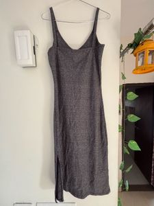 Gray Sleeveless Midi Dress