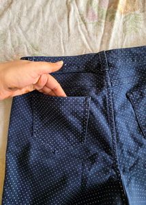 Navy Polka Dot Pants