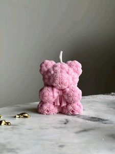 Cute Rose Teddy Bear Candle