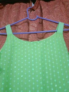 Sparkling Lime Green Kurta  sleeve attach