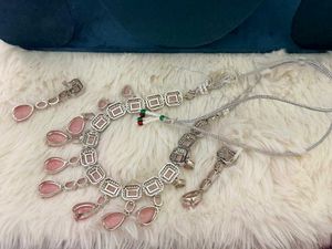 ⚡️Premium Pink Monalisa AD Necklace Set⚡️