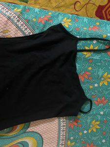 Black Divided slip dress