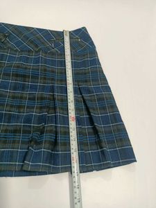 Imported Plaid Pleated Mini Skirt Size 32