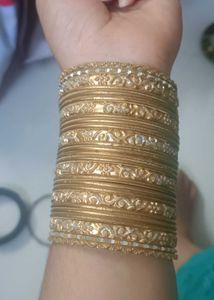 Elegant Gold Tone Bangles Set