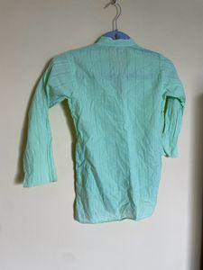 GREEN COTTON KURTA FOR BOYS