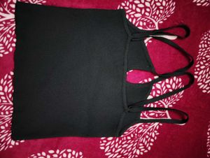 Stylish Black Cut-Out Cami Top
