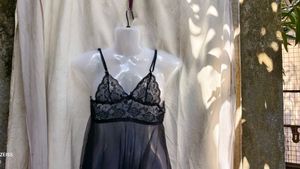 I. Sheer Black Lace Babydoll Lingerie