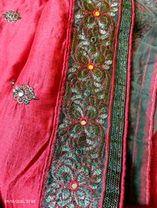 Embellished Grey Blouse and saree