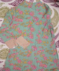 Light Green Floral Print Kurta