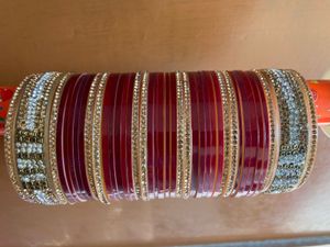 Red &amp; Gold Bridal Chura Set