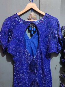 Blue Sequin Party Dress